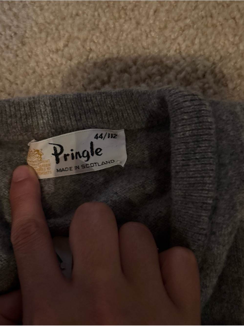 Vintage Pringle of Scotland Pure New Wool V-Neck Sweater Made in Scotland
